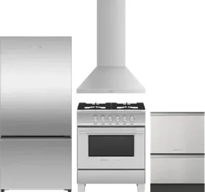 4 Piece Package Includes Refrigerator, Range, Hood And Dishwasher
